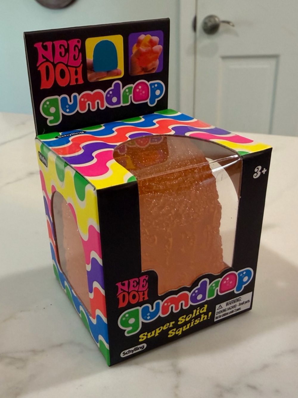 Schylling NEEDOH Gumdrop Super Solid Squish - Orange - NIB